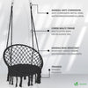 Fauteuil suspendu avec coussin rond noir - vounat.shop