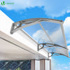Auvent de porte marquise 200x80 cm transparent en Polycarbonate anti UV - vounat.shop