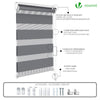 Store enrouleur jour nuit double 55x150cm Gris - vounat.shop