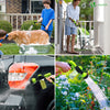 Tuyau d’Arrosage Extensible 15m avec Récipient Savon et accessoires noir - vounat.shop