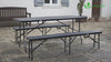 Ensemble de Table et bancs camping pliables 180cm HDPE Style Polyrotin noir