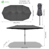 Parasol Jardin Double Aluminium 270 x 460 cm - vounat.shop