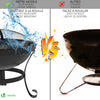 Brasero exterieur avec couvercle en acier noir - vounat.shop