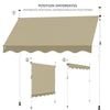 Auvent retractable manuel sans percage 300cm beige - vounat.shop
