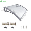 Auvent de porte marquise 100x80 cm transparent en Polycarbonate anti UV - vounat.shop