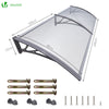 Auvent de porte marquise 200x80 cm transparent en Polycarbonate anti UV - vounat.shop