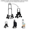 Chariot de courses pliable monte escalier style oxford noir - VOUNOT